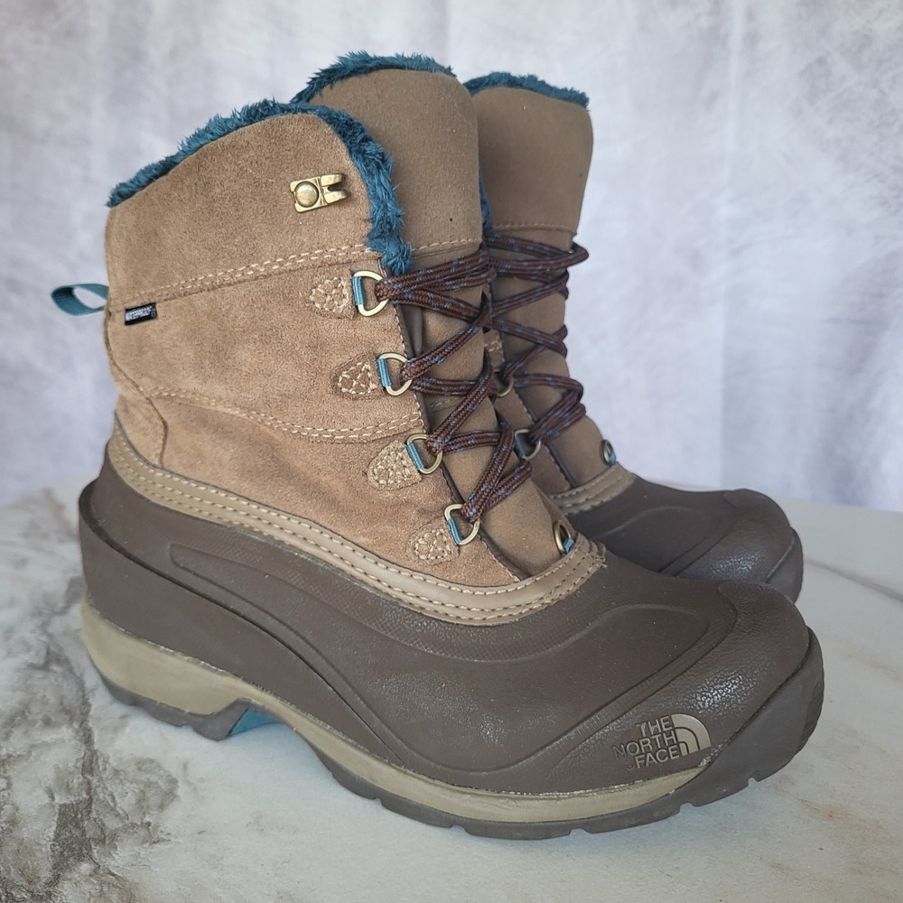 The North Face Women's Chilkat III Winter Boots Brown/Blue Women's Size 8 200 G